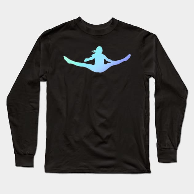 An athlete doing a straddle jump Long Sleeve T-Shirt by artsyreader